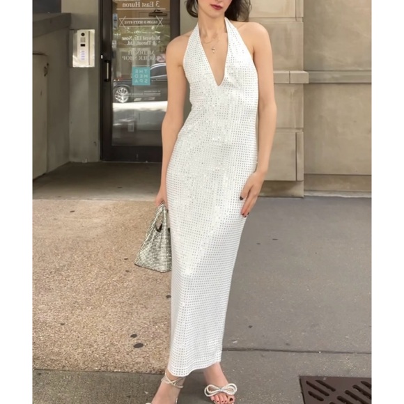 Zara mirrors halter maxi dress white silver - Picture 5 of 16